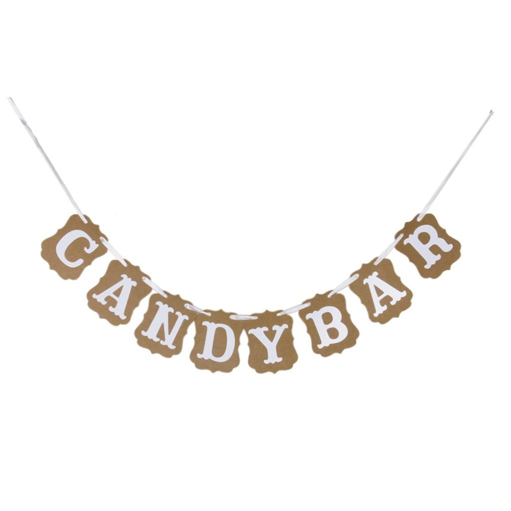 CANDY BAR Cardboard Garland Banner Wedding Party Decoration Photography Prop (Brown)