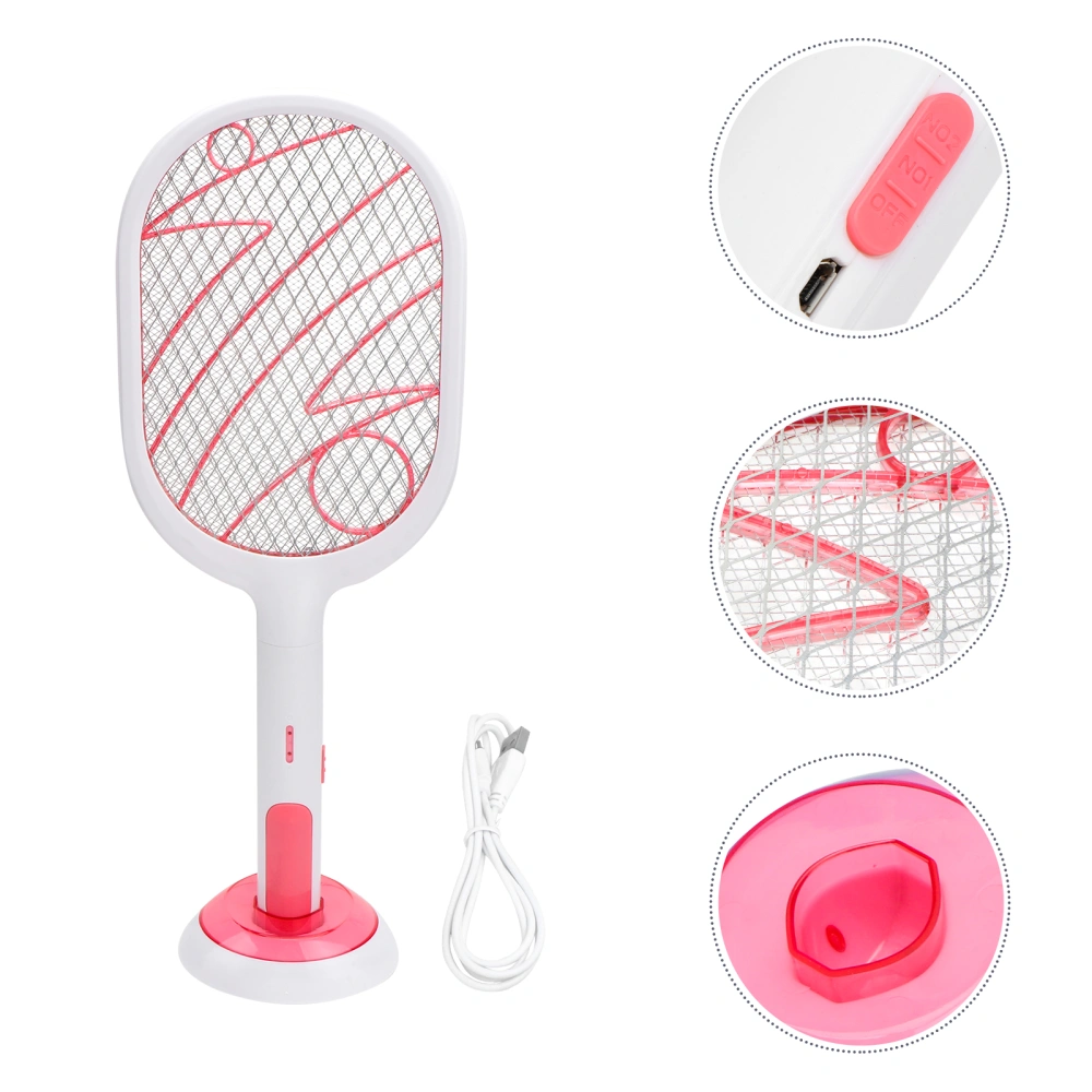 Useful Mosquito Swatter Electronic Swatter Fly Swatter Mesh Mosquito Remover for Home Hotel (White)