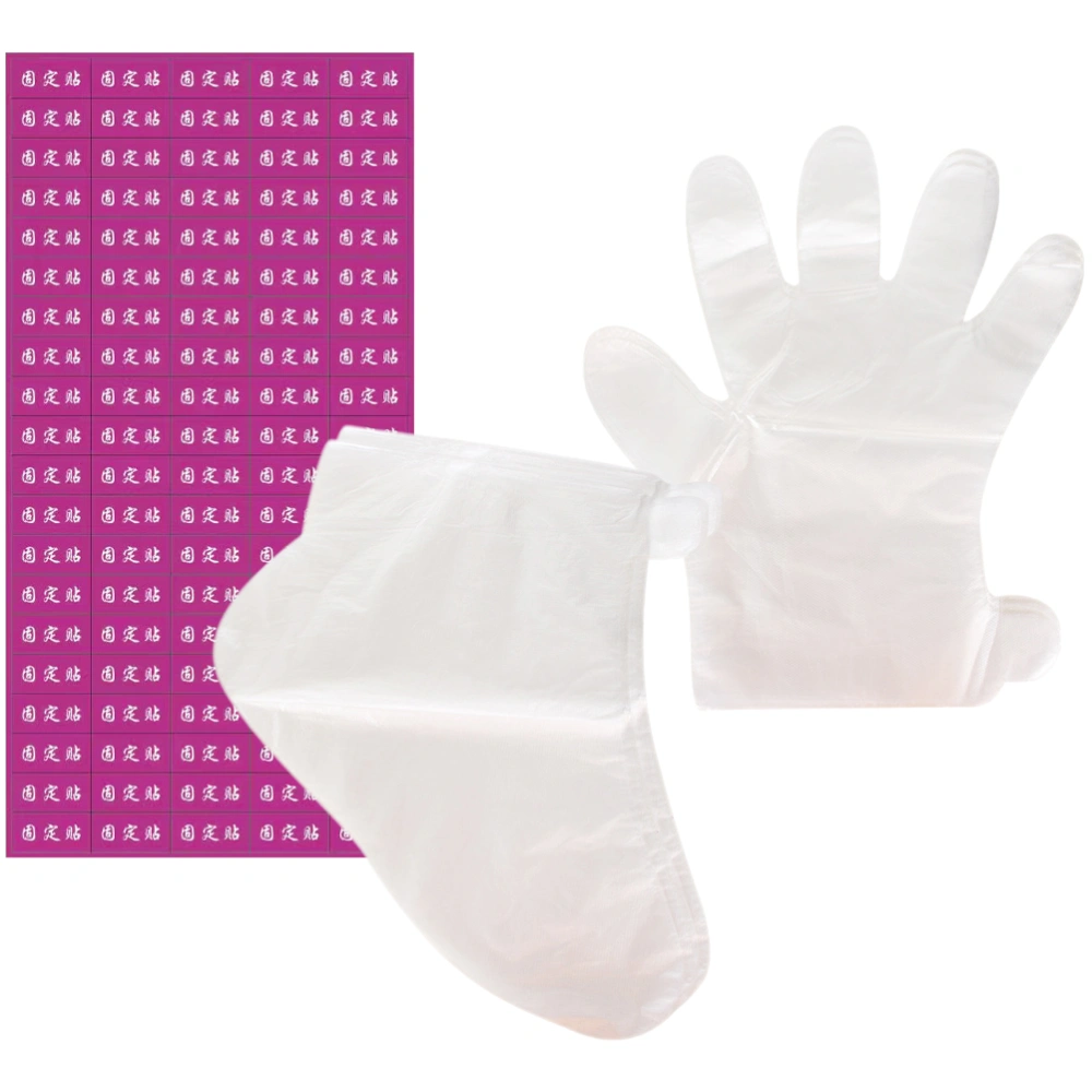 1 Set Paraffin Wax Liners Plastic Foot Bags Hand Gloves Paraffin Bath Mitt Gloves Set