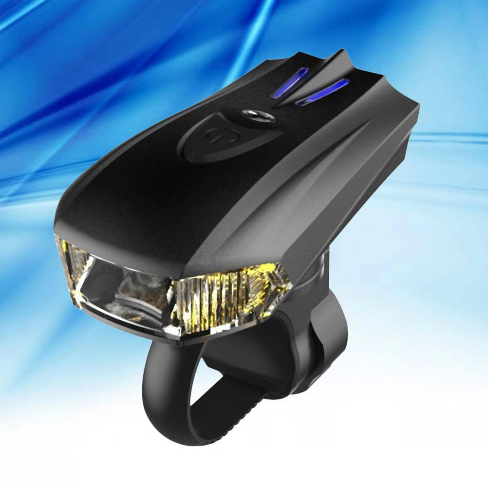 USB Rechargeable Smart LED Headlight Road Cycling Safety Front Flashlight (Black)