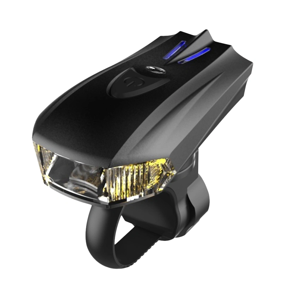 USB Rechargeable Smart LED Headlight Road Cycling Safety Front Flashlight (Black)