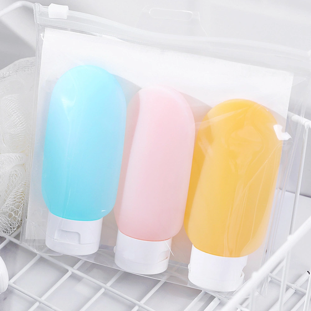 3pcs Travel Bottles Toiletries Dispensers Travel Containers Silicone Squeezable Bottles