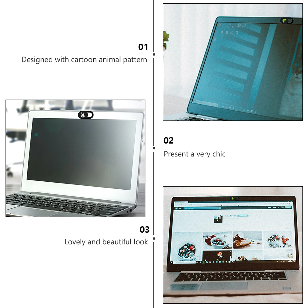6Pcs Cartoon Animal Pattern Adhesive Computer Phone Camera Cover Slide Blocker