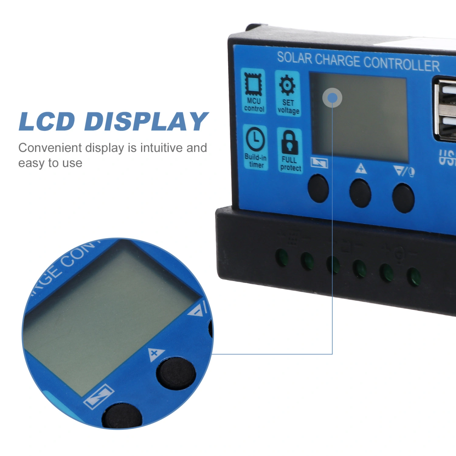 1pc Dual USB Output Solar Charging Controller Solar Panel Charging Controller