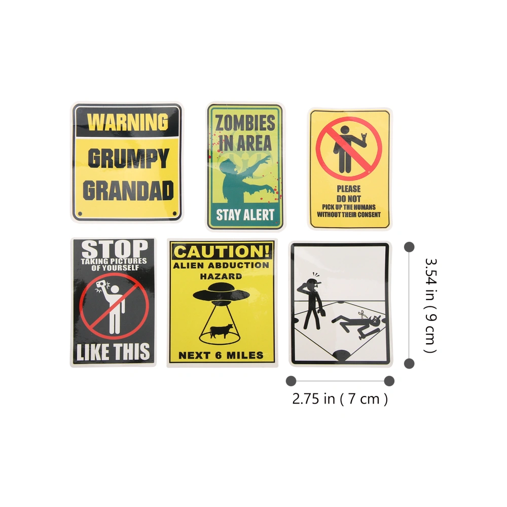 100pcs Creative Warning Stickers Cool Stickers Laptop Stickers Skateboard Stickers