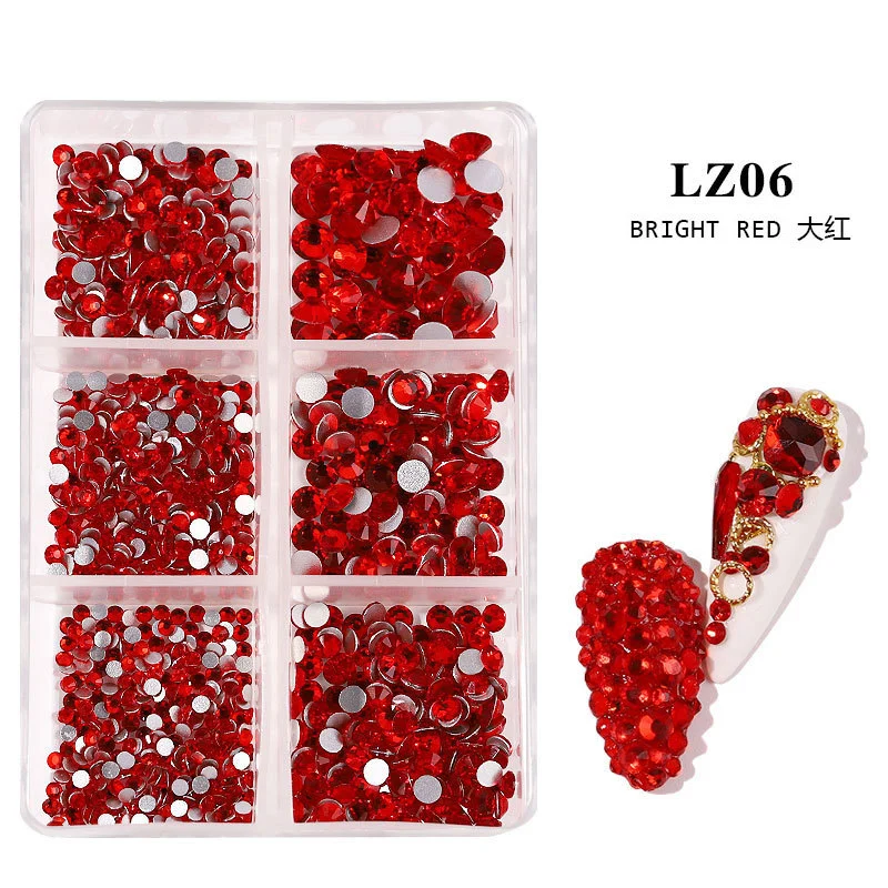 1 Box Nail Charms DIY Flatback Rhinestones Nail Art Ornaments Manicure Decorations