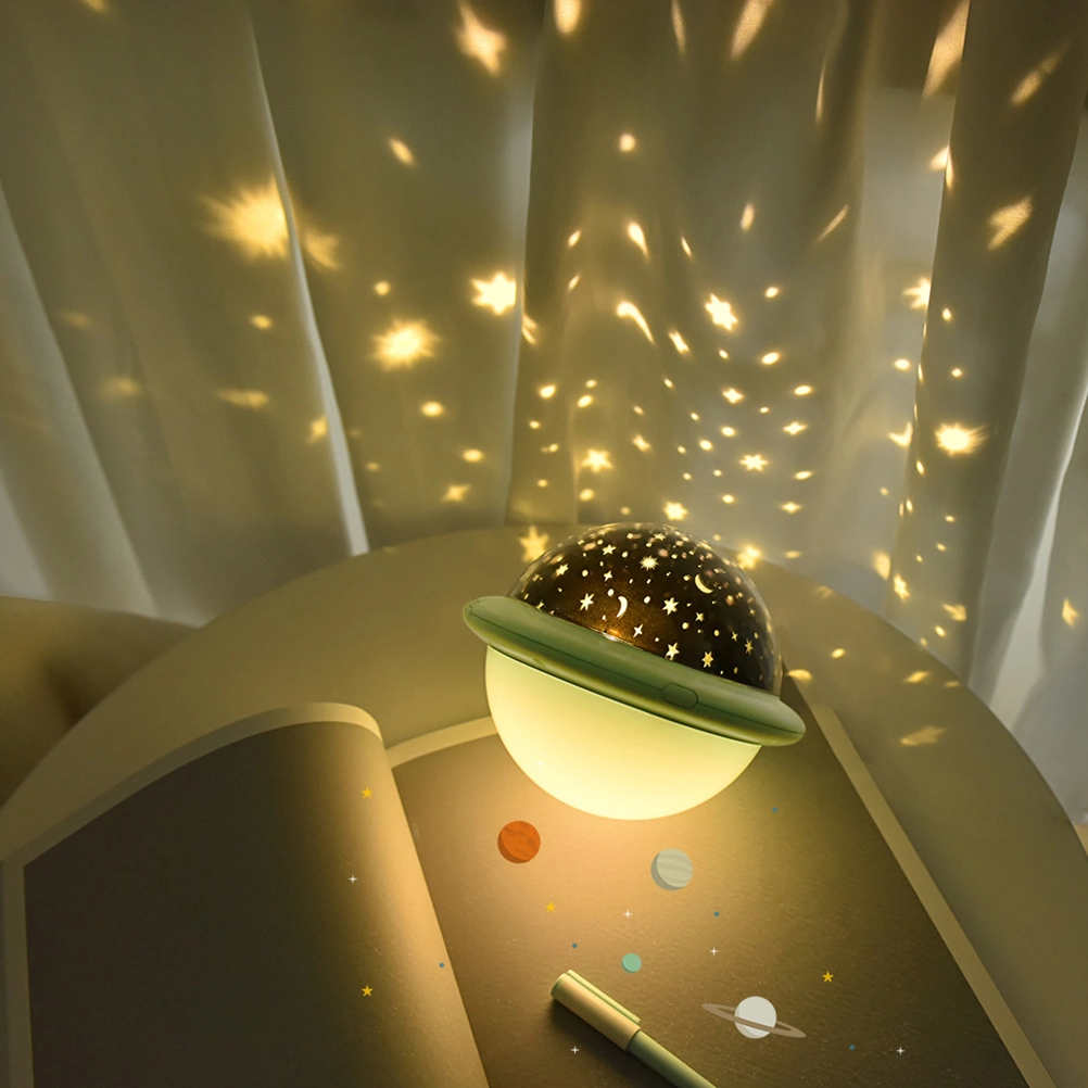 Decorative Starry Lamp Romantic Star Sky Night Light Projector Birthday Gifts for Kids Bedroom (Green)