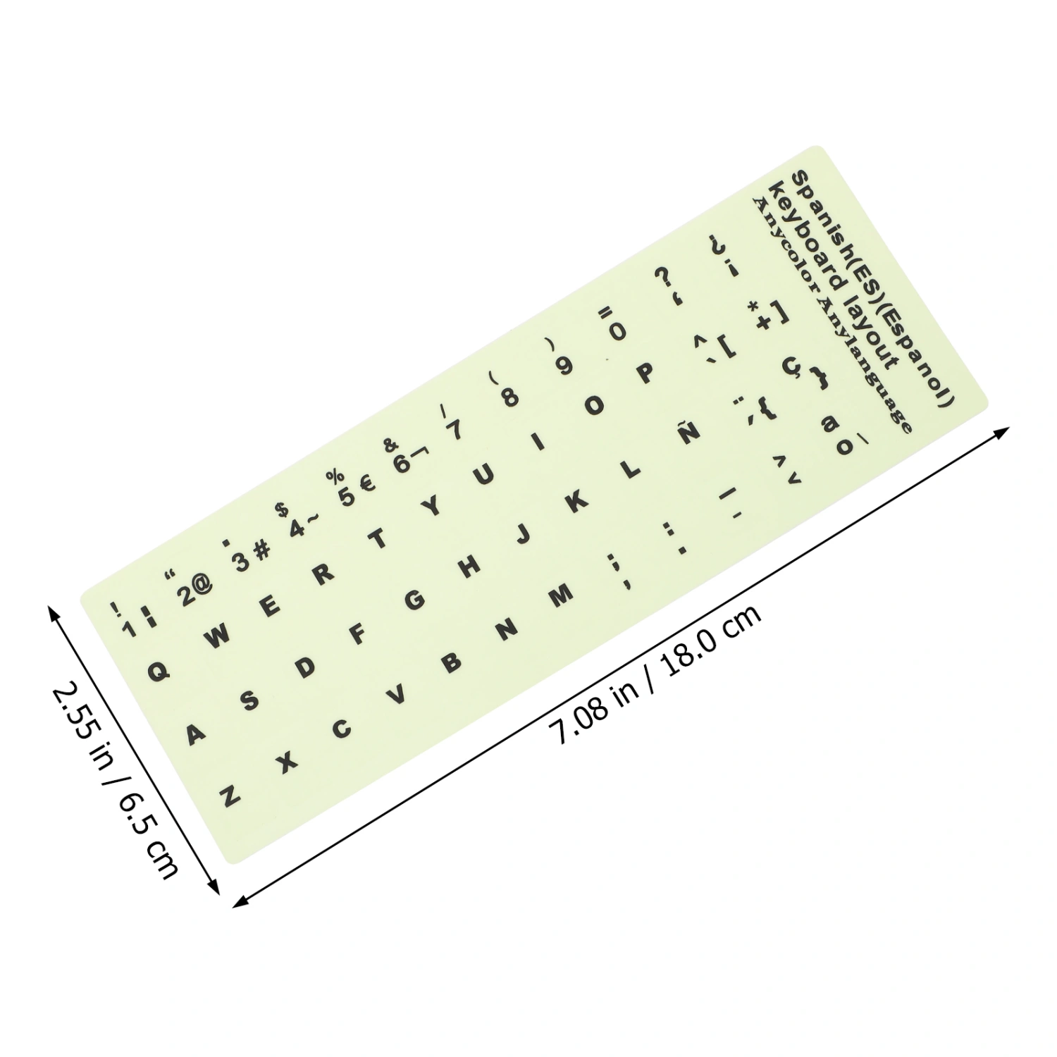 1 Sheet Glow In The Dark Keyboard Sticker Spanish Keyboard Replacement Sticker