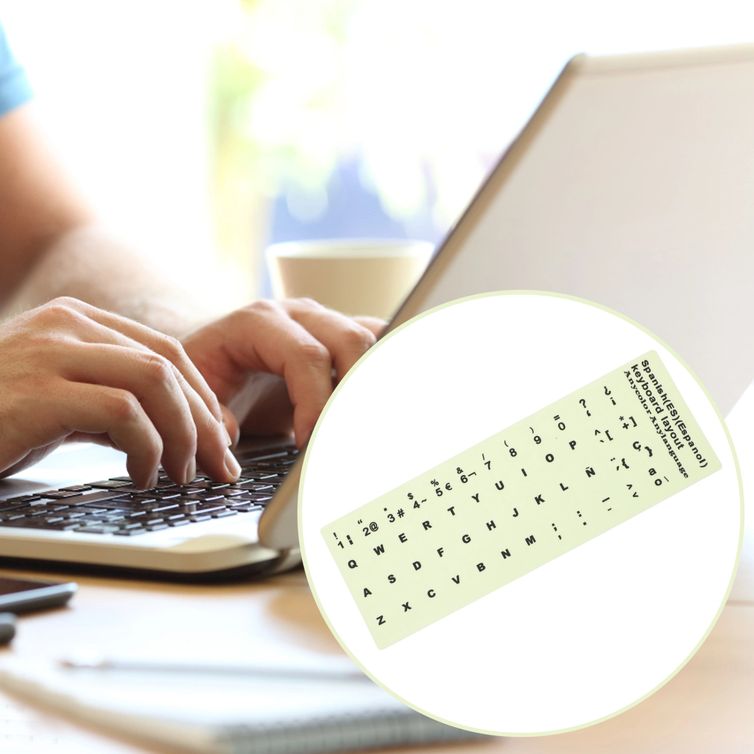 1 Sheet Glow In The Dark Keyboard Sticker Spanish Keyboard Replacement Sticker
