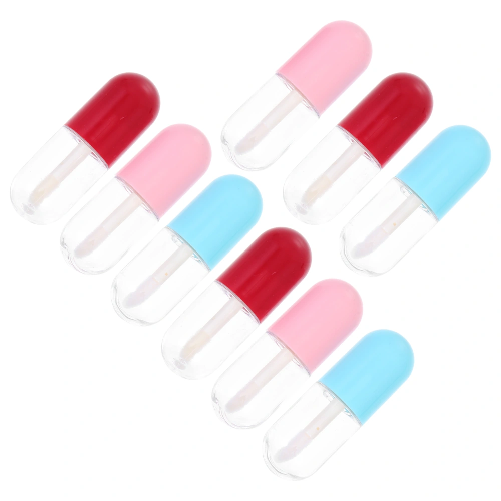 9 Pcs Compact Lip Gloss Tubes Round DIY Lip Bottles Lip Glazes Tubes (Random Color)