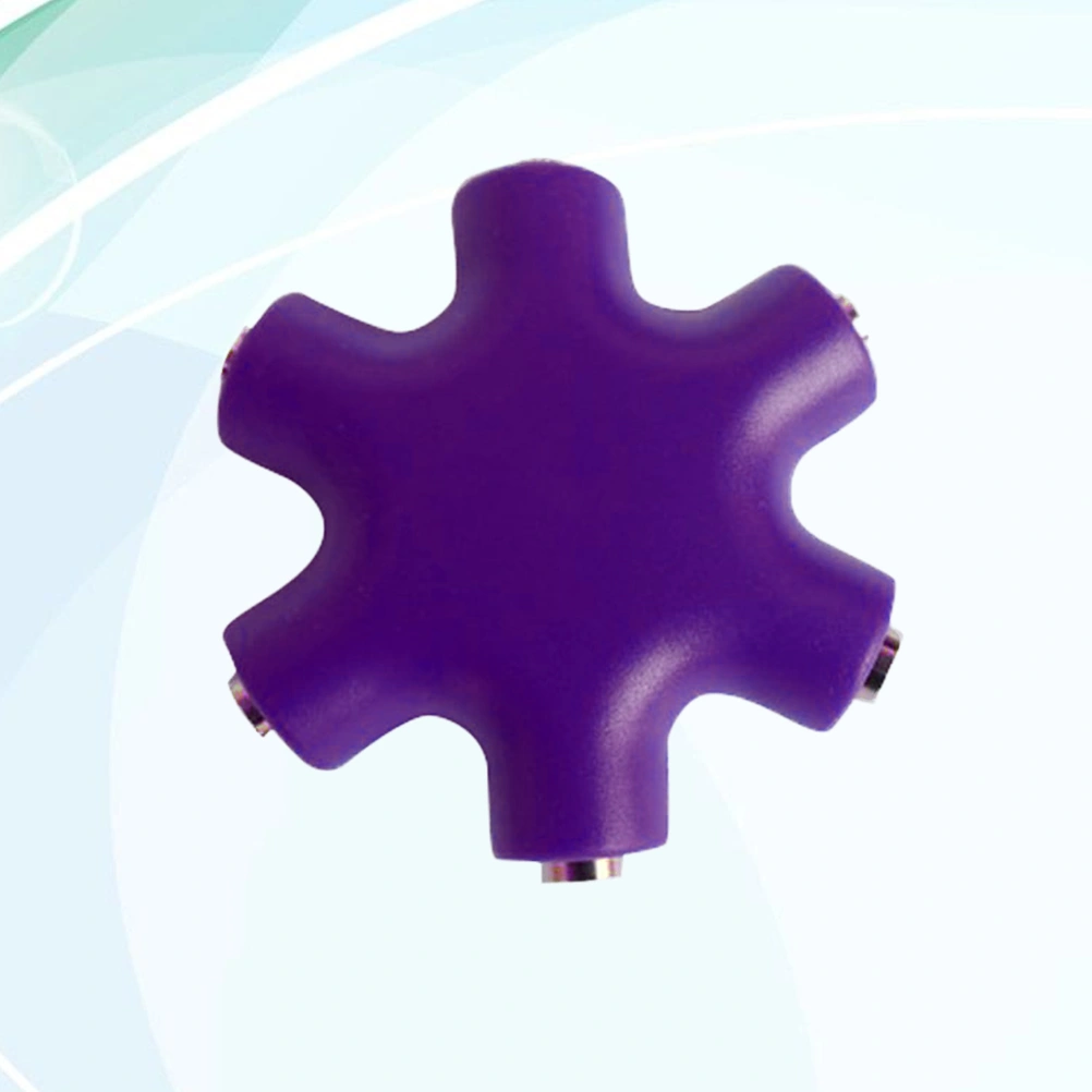 Snow Shape 6 Port 3.5mm Headset Universal Splitter Portable Keychain Earphone Splitter With Audio Signal Cable(Purple)