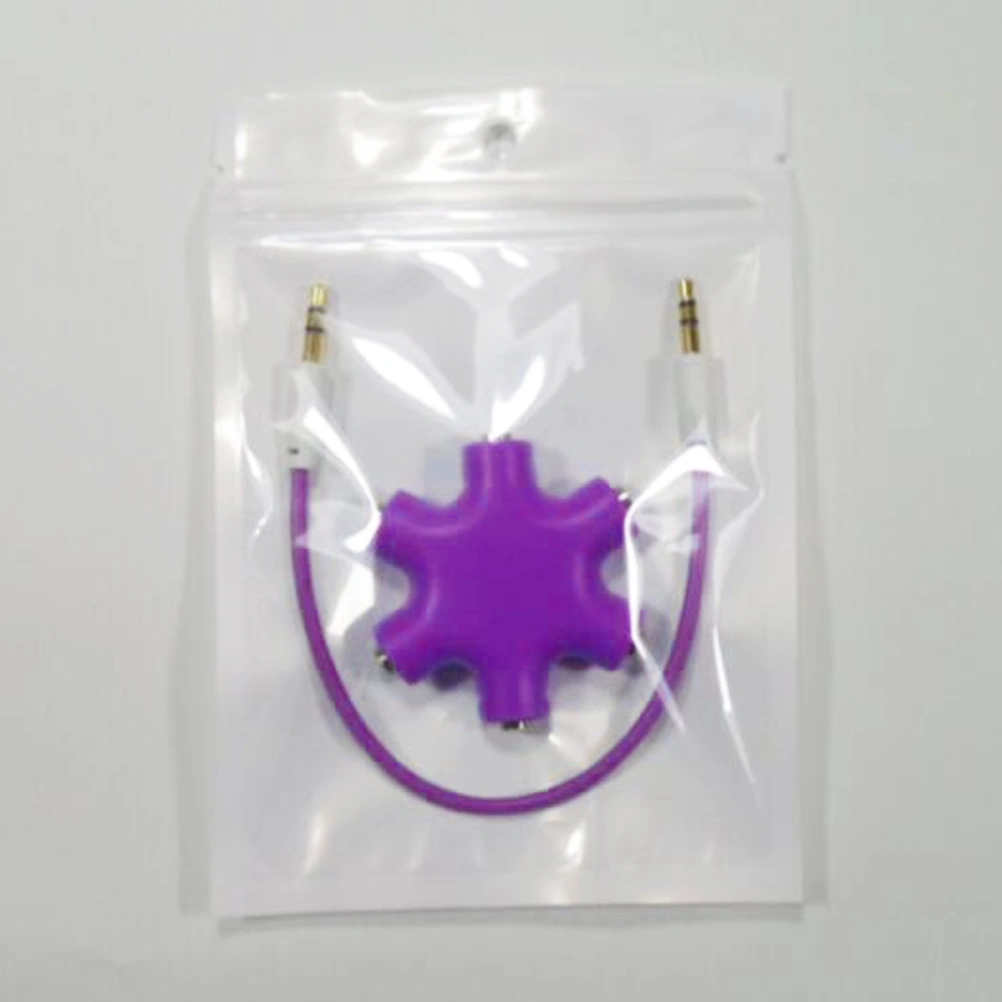 Snow Shape 6 Port 3.5mm Headset Universal Splitter Portable Keychain Earphone Splitter With Audio Signal Cable(Purple)
