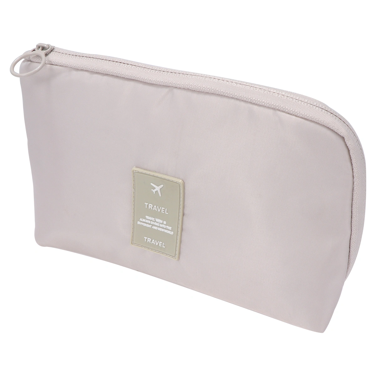 Useful USB Cable Storage Bag Portable Storage Pouch Travel Carrying Pouch Large Capacity Bag for Earphone Charger (Beige)