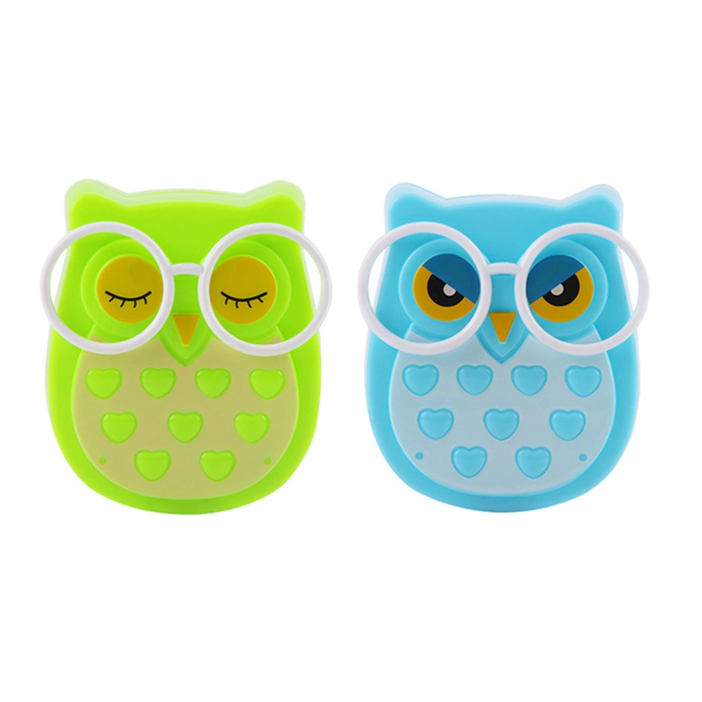 2pcs Mini Owl LED Night Light Auto Sensor Light Control Lamp Child Kids Baby Lighting Room Lamp Animal Socket Blue and Green (US Plug)