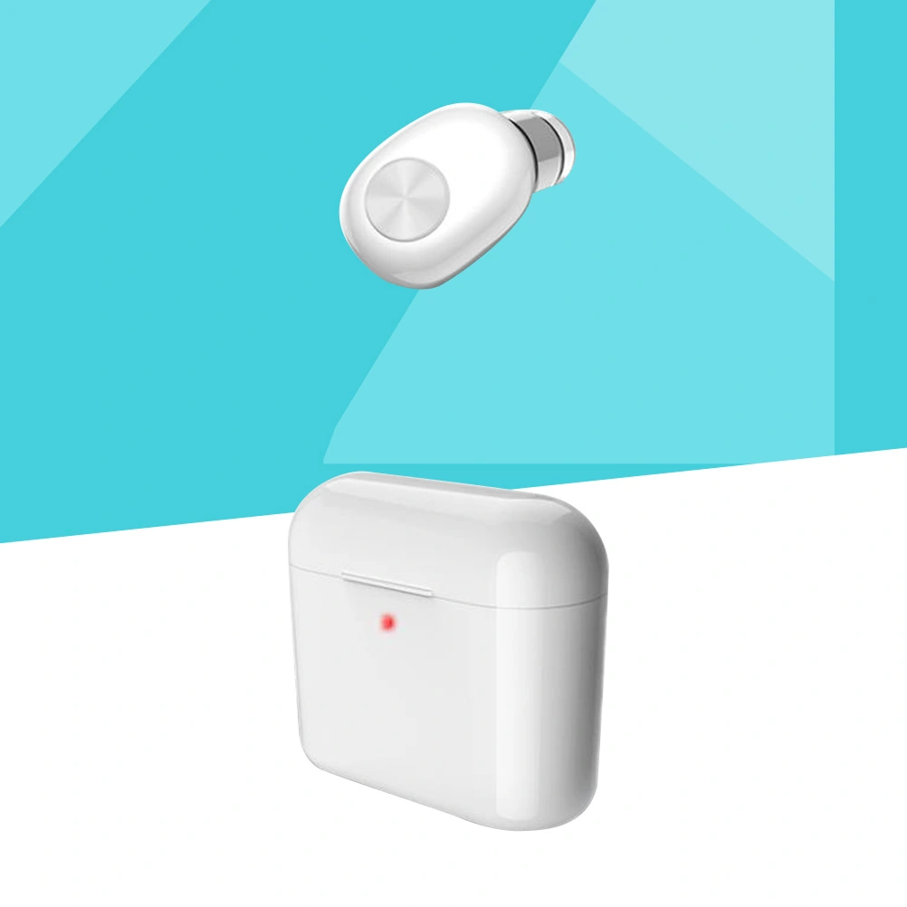 1Pc Mini WirelessEarphones Headset In-ear High Earbuds Sports Workout Running Headphones Answer Call (White)