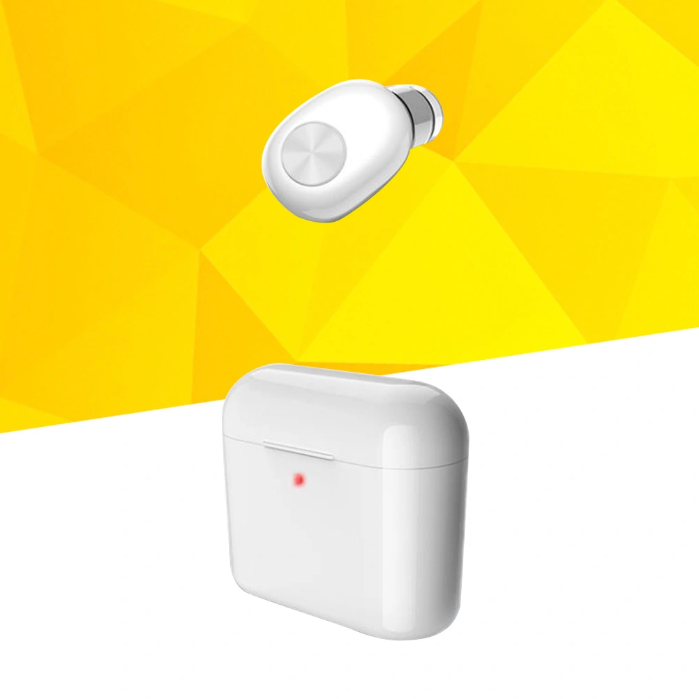 1Pc Mini WirelessEarphones Headset In-ear High Earbuds Sports Workout Running Headphones Answer Call (White)