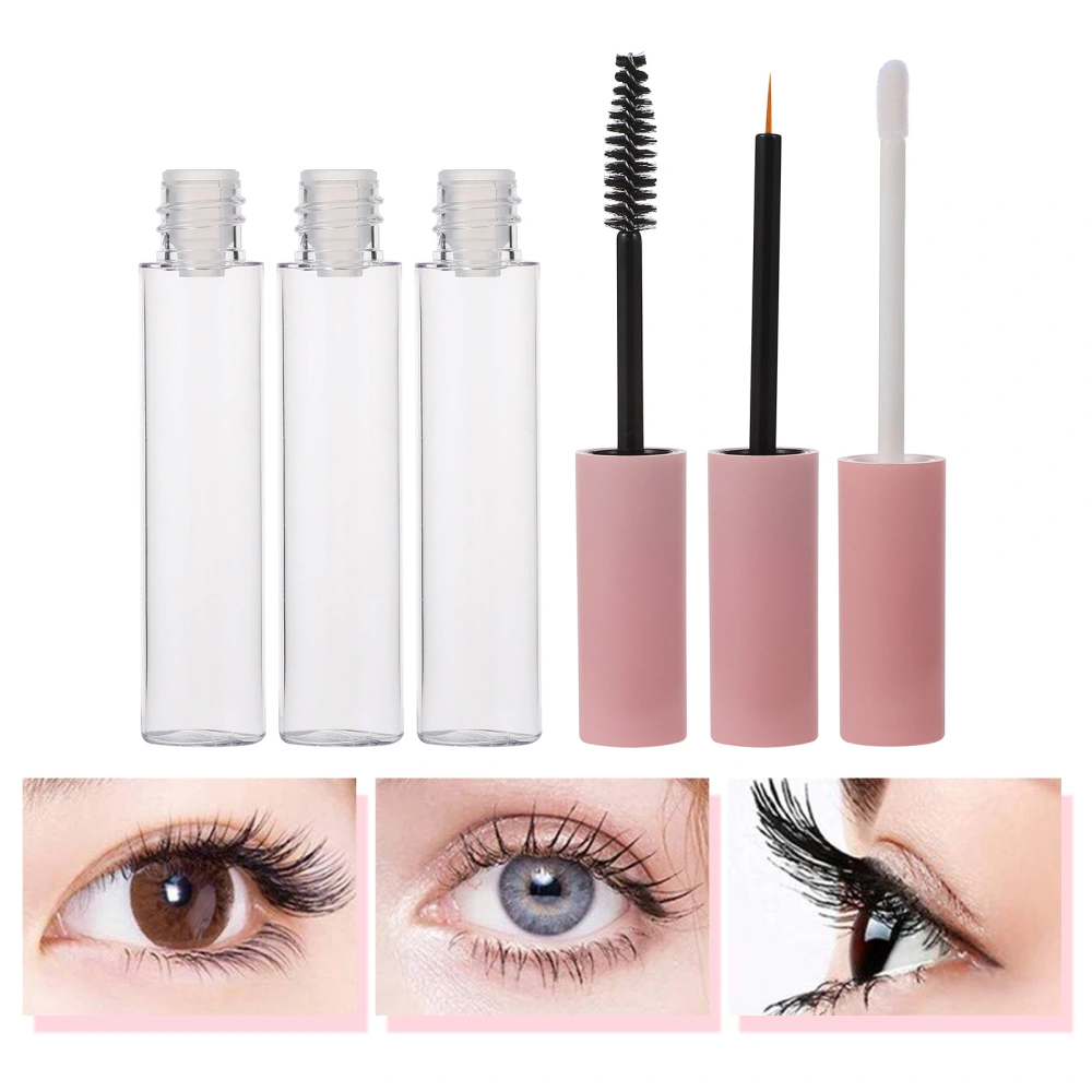 6pcs Plastic Mascara Tubes Empty Eyelash Eyeliner Tubes Lip Gloss Bottles