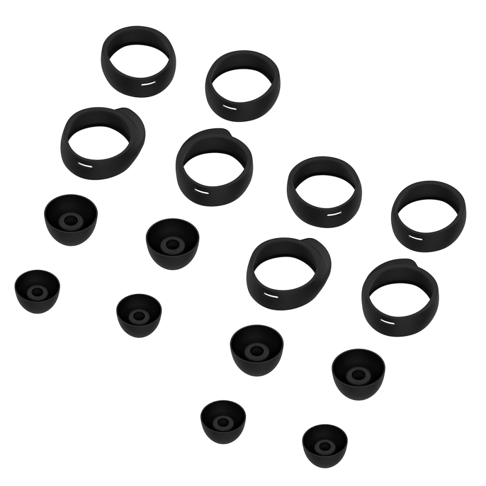 16pcs Earphone Protective Plugs Useful Headset Cover Headset Accessory Compatible for Galaxy Buds/Buds+ (Black)