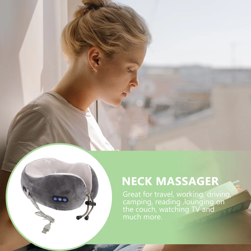 1 Set Electric Neck Massager Pillow Relief Pain Travel Neck Massager