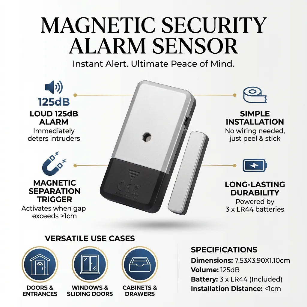 Door Sensor Magnetic Window Alarm Sensor Door Alarm Bell For Home Security