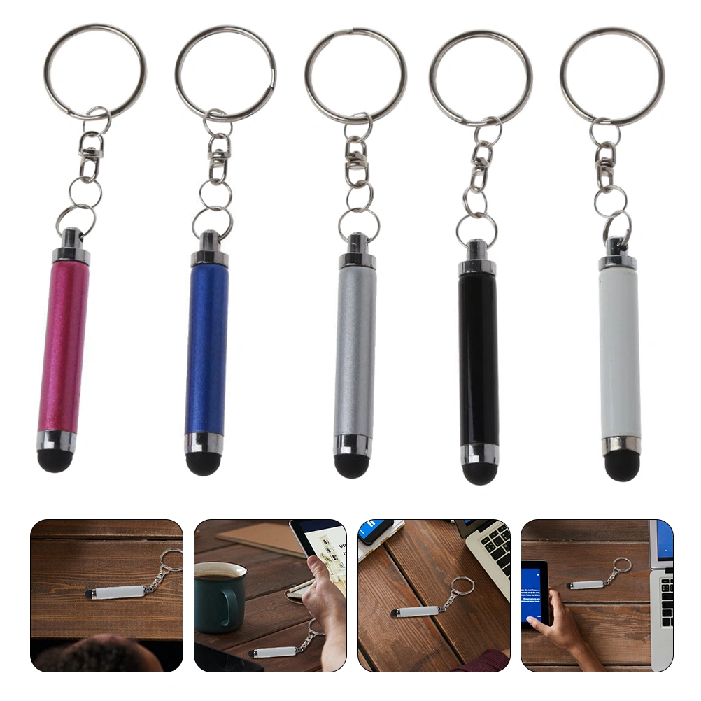 5pcs Keychain Stylus Pens Capacitive Touch Screen Styluses (Assorted Color)