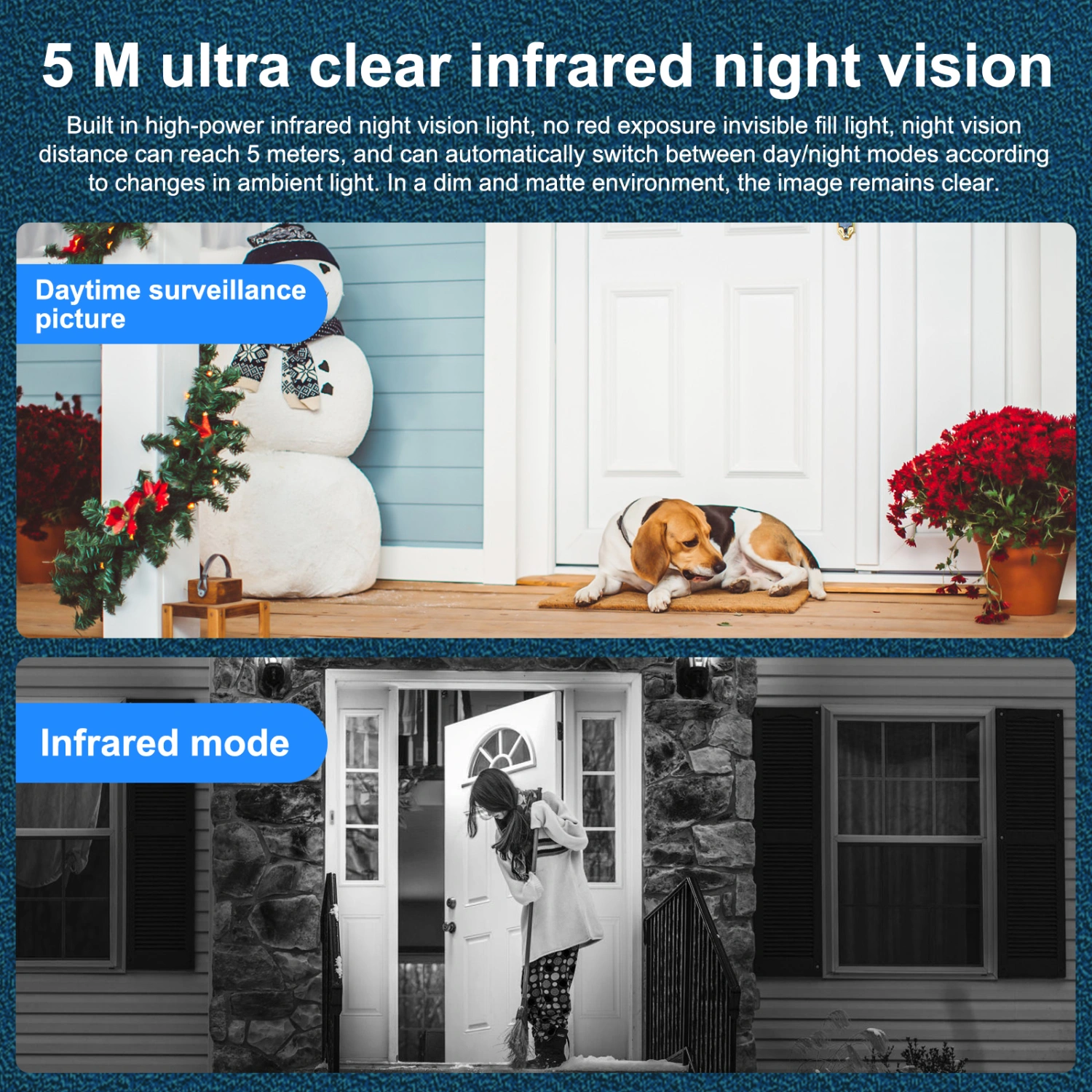 Wireless Video Doorbell Camera Night Vision Two-way Audio Remote Door Bell with Chime for Home Security