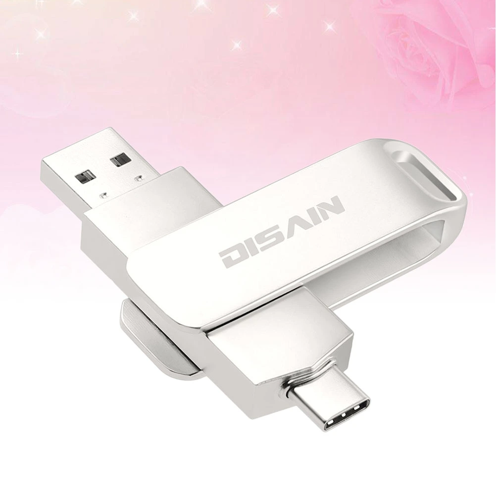 128GB Type-c/USB 3.1 Flash Drive OTG Pen Drive Usb Flash Memory Stick Pendrive U Disk for Phone Computer (Silver)