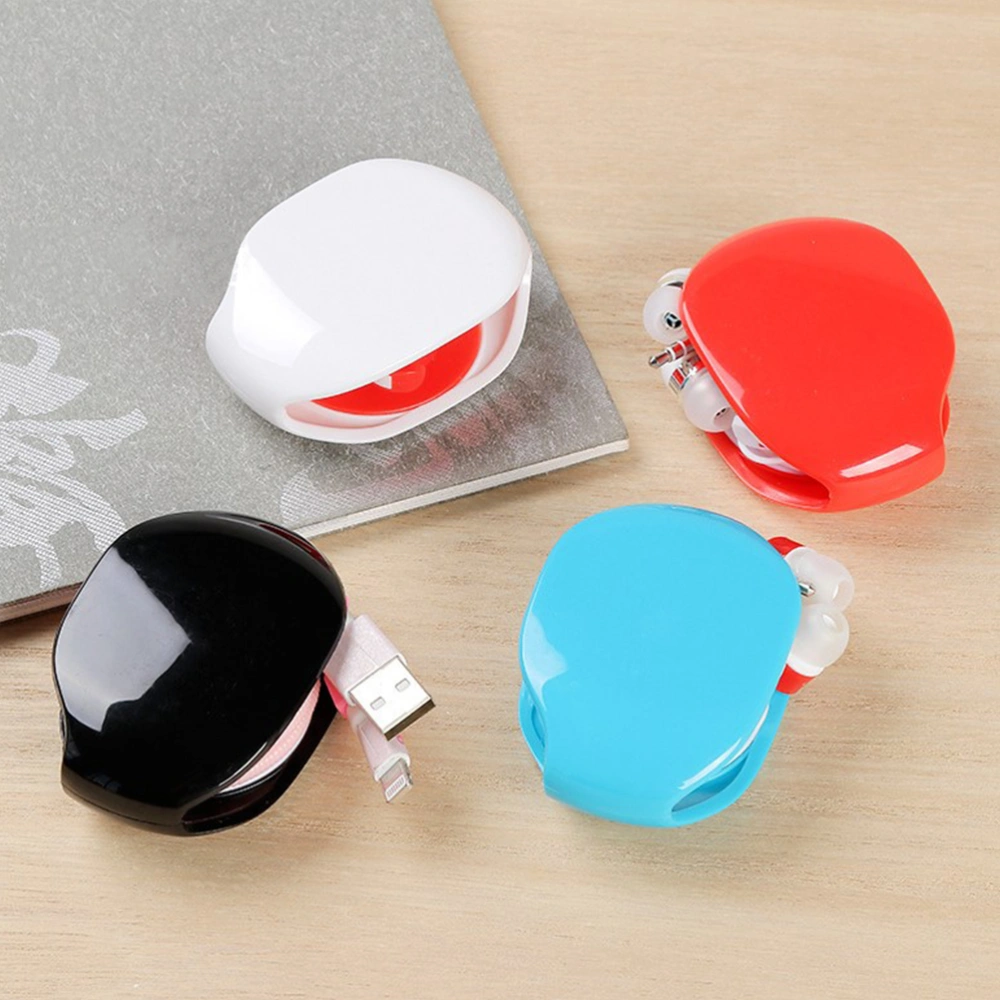 4pcs/set Automatic Closing Cable Cord Wire Organizer Bobbin Winder Smart USB Line Wrap for Headphone Earphones USB Cable Charging Line (Red/Blue/Black/White Each 1)