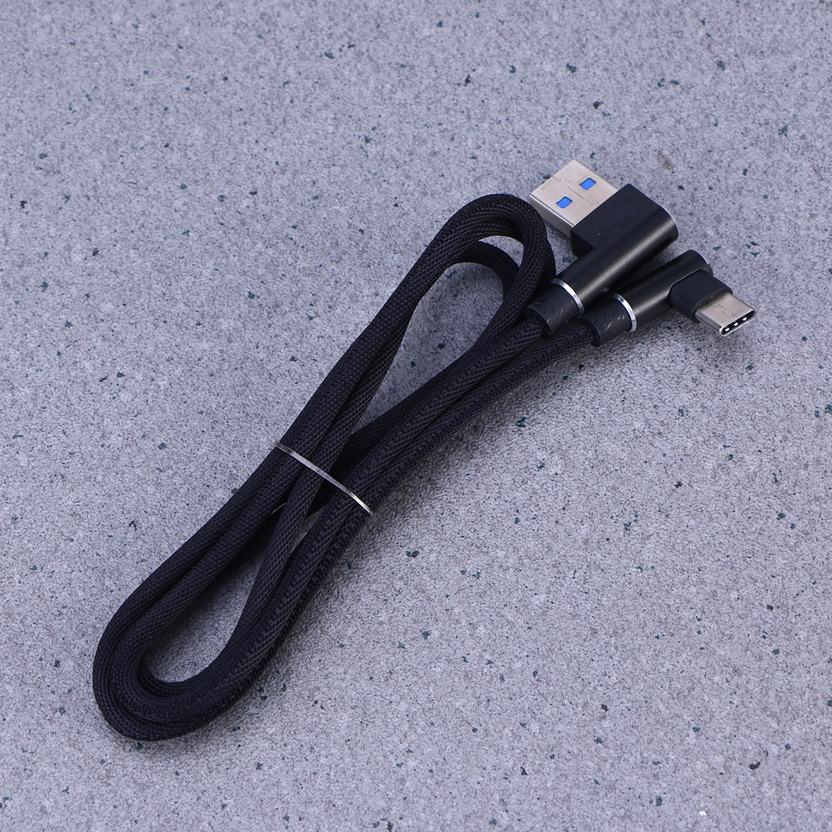 1M Right Angle USB Type C Cable Braided USB 2.4 A to 90 Degree USB-C Data Cable Charger Cord for Huawei P20/P20 Pro Mate 10 Galaxy S9/S8+ Note 8 LG V30 V20 G6 and More (Black)