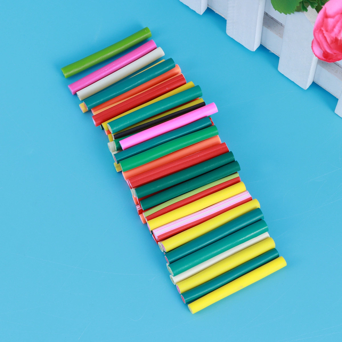 50pcs 3D Nail Art Stickers Manicure Canes Rods Sticks for DIY Nail Decoration 5 x 50 mm (Fruit Style)