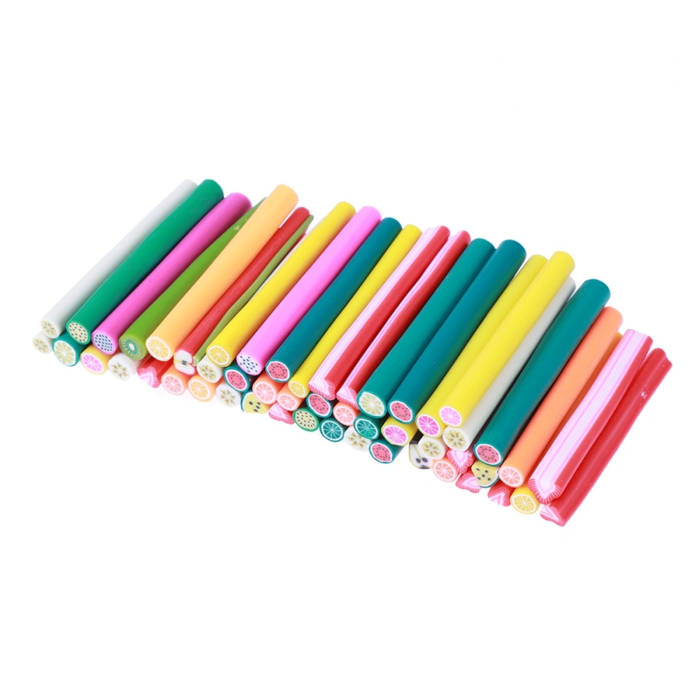 50pcs 3D Nail Art Stickers Manicure Canes Rods Sticks for DIY Nail Decoration 5 x 50 mm (Fruit Style)