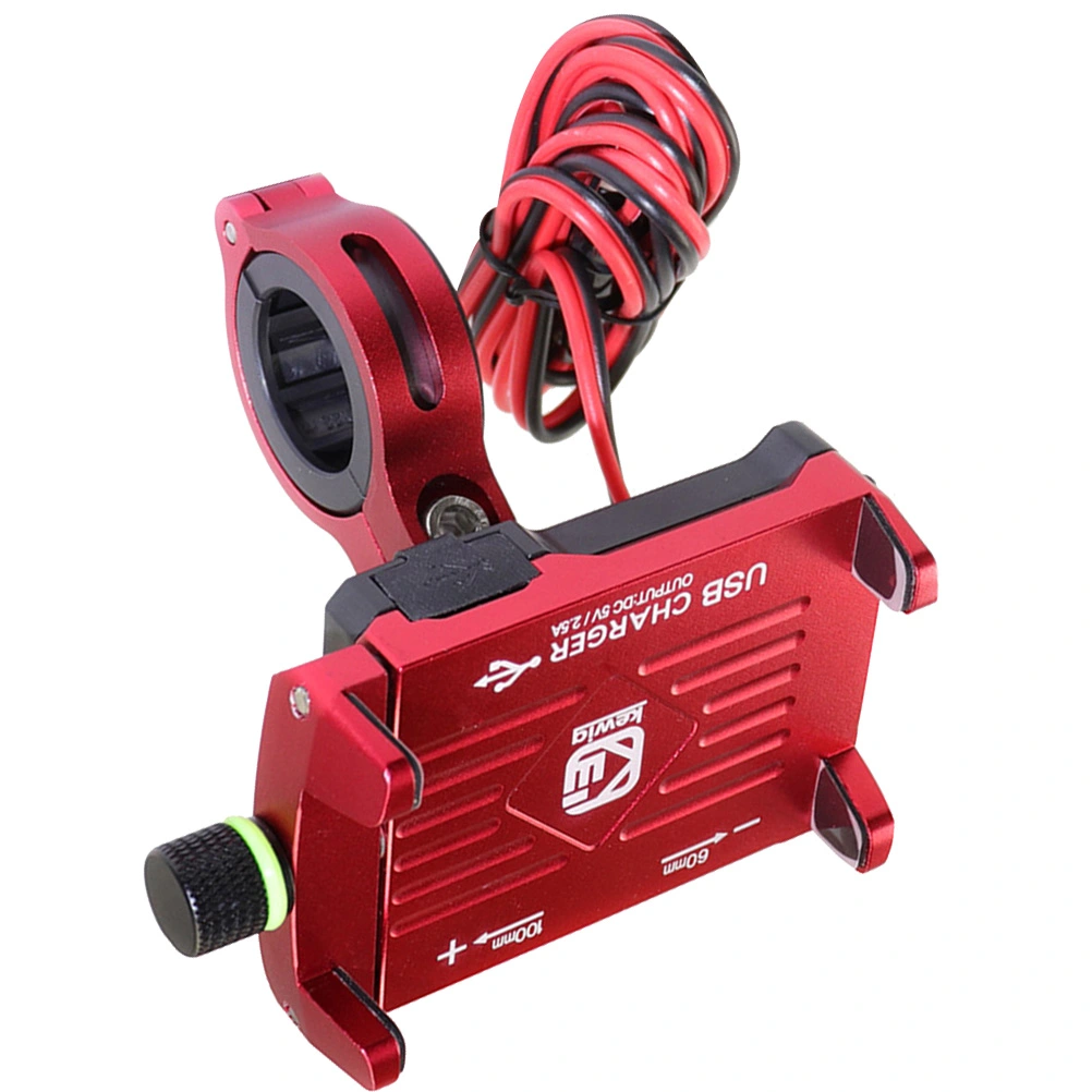 Waterproof Motorbike Phone Holder Motorcycle USB Charging Phone Stand Motorcycle Riding Phone Bracket for Motorbike Motorcycle (Red)