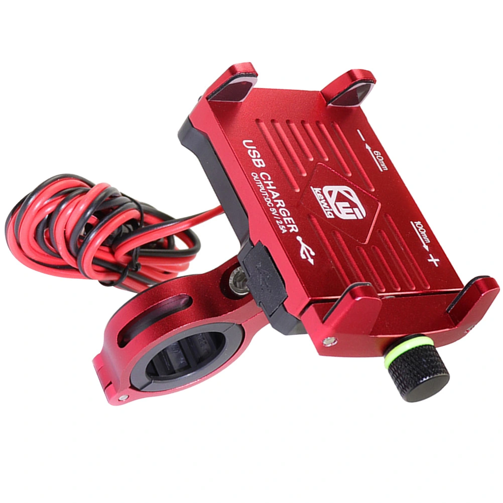 Waterproof Motorbike Phone Holder Motorcycle USB Charging Phone Stand Motorcycle Riding Phone Bracket for Motorbike Motorcycle (Red)