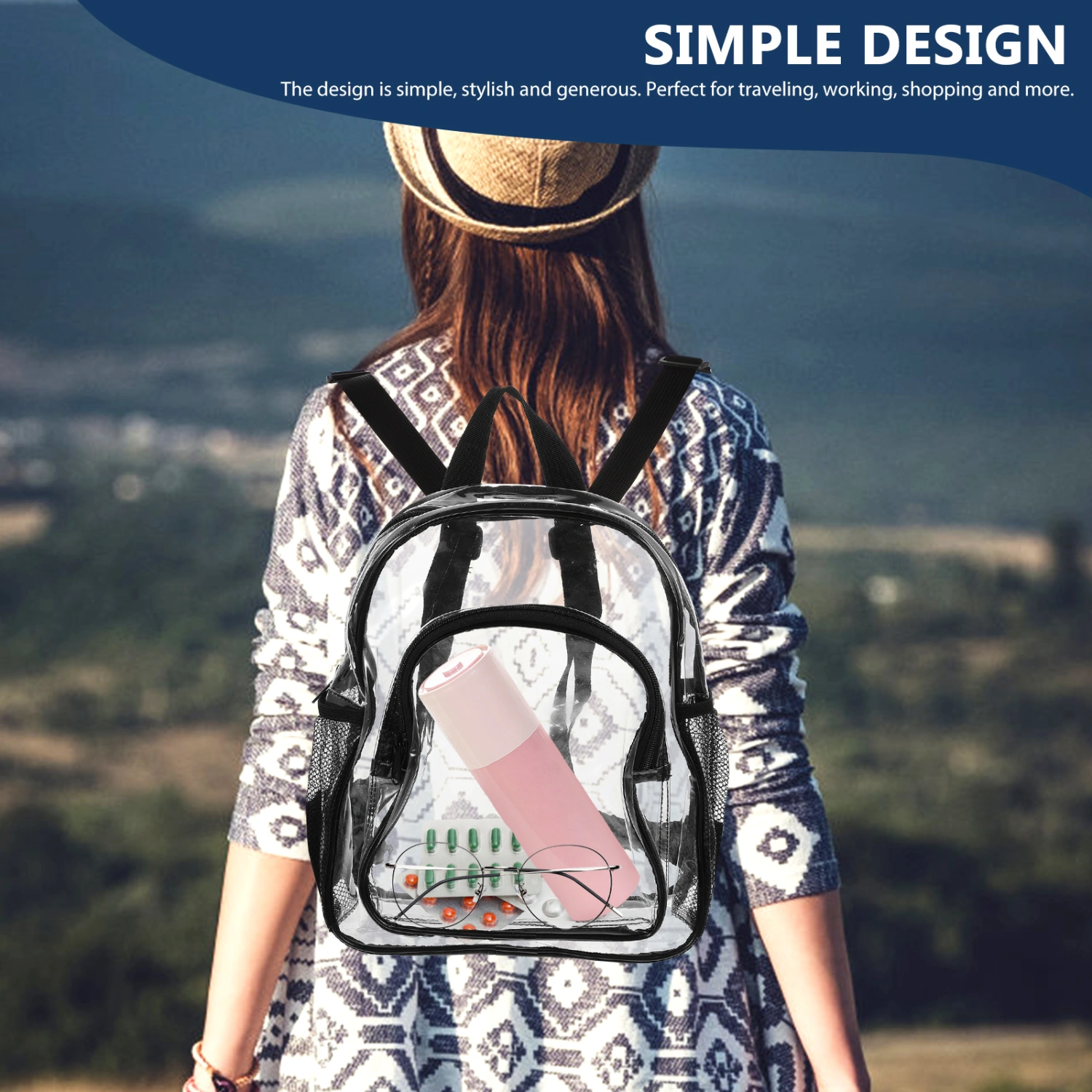 Cute Clear Backpack Transparent Rucksack See Through Backpack Rucksack for Sports