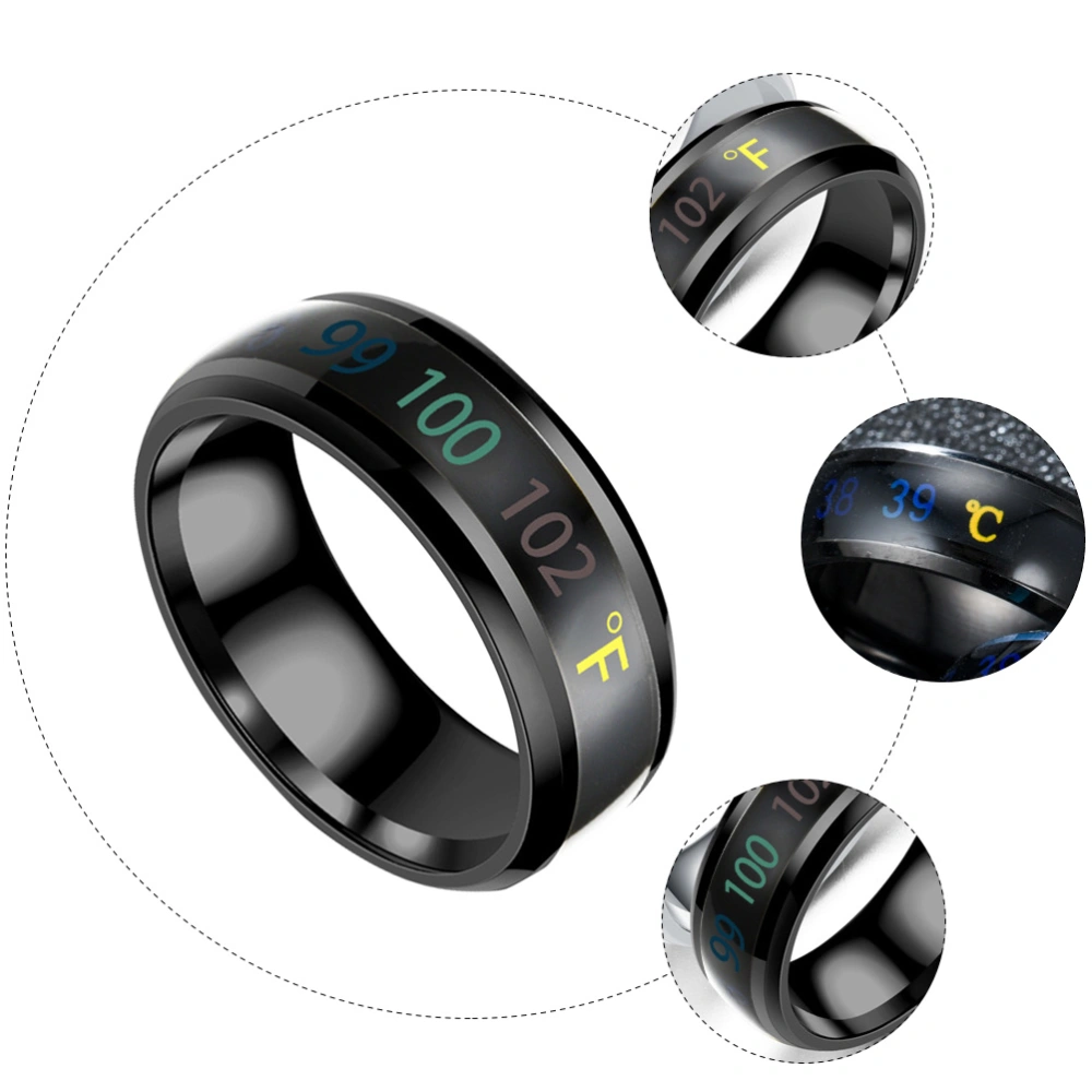 1Pc Fashion Ring Jewelry Intelligent Temperature Display Couple Ring (No.12)