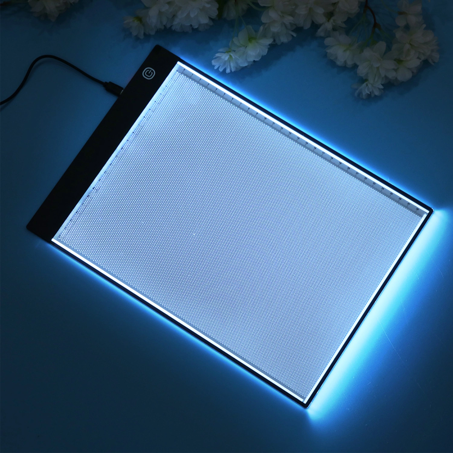 A4 Stepless Copy Board LED Light Writing Desk Illuminating Board Calligraphy Drawing Board Stencil Artist Drawing Lightbox Pad Board with USB Cable
