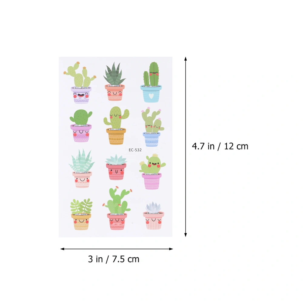 10PCS Eco-friendly Waterproof Colored Drawing Stickers Lovely Cartoon Plants Body Stickers