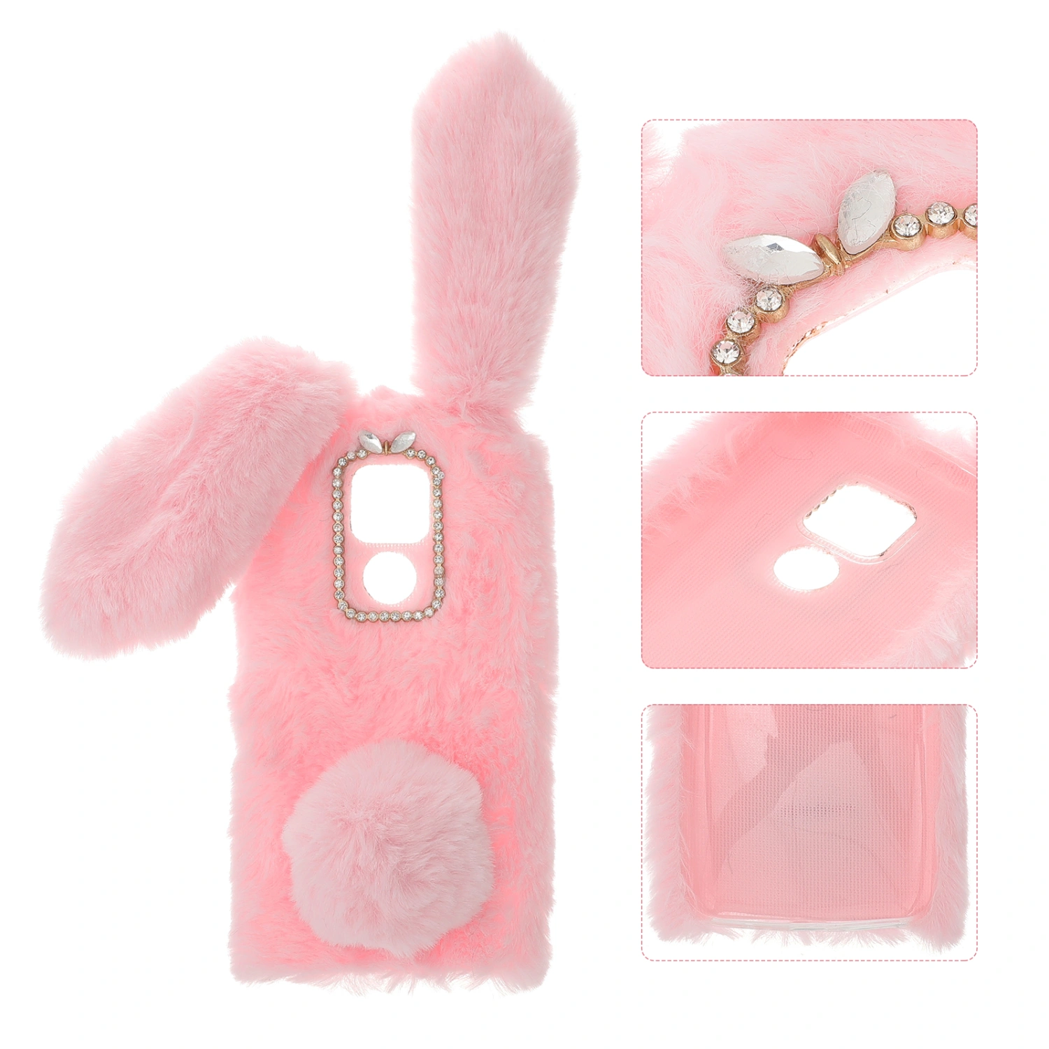 Lovely Bunny Phone Cover Plush Phone Protective Case Compatible for Moto G Play