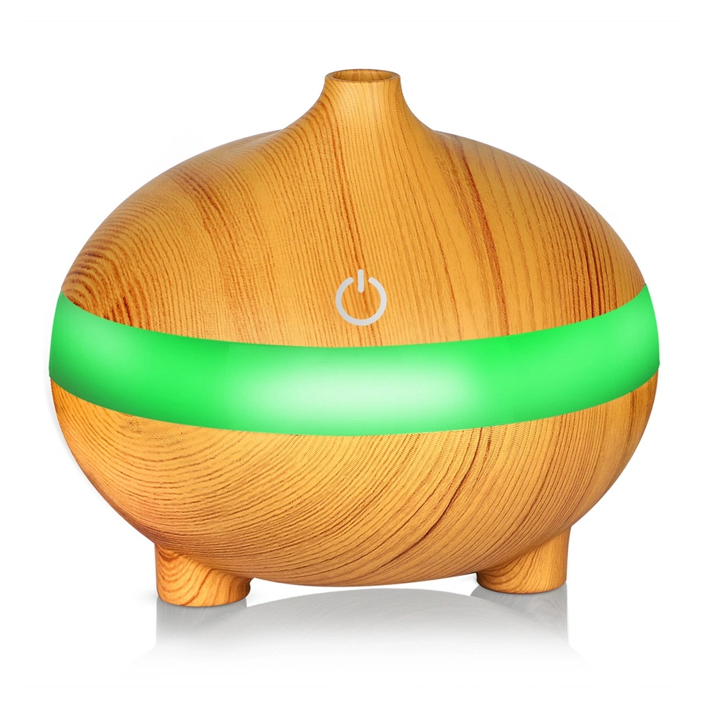 300ml USB Wooden Air Humidifier Essential Oil Diffuser Aroma Lamp Aromatherapy Electric Aroma Diffuser for Home(Fish Mouth Model, Mahogany Color)