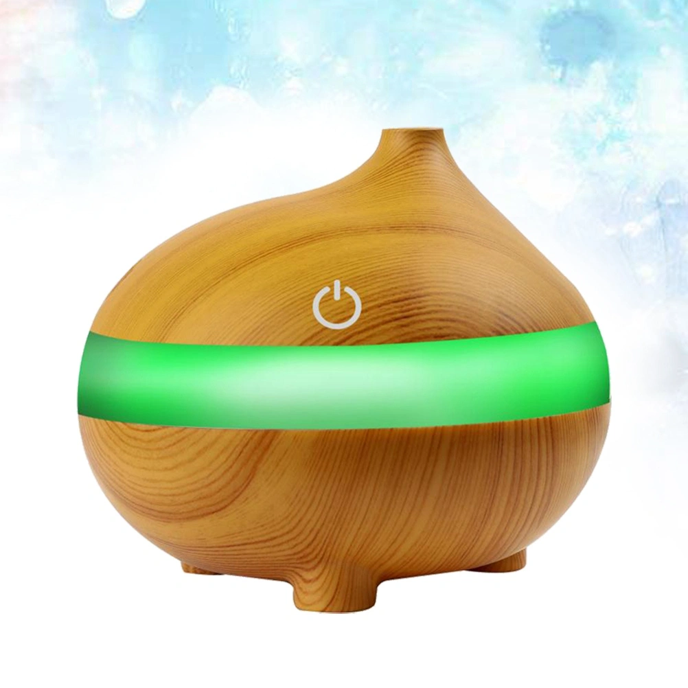 300ml USB Wooden Air Humidifier Essential Oil Diffuser Aroma Lamp Aromatherapy Electric Aroma Diffuser for Home(Fish Mouth Model, Mahogany Color)