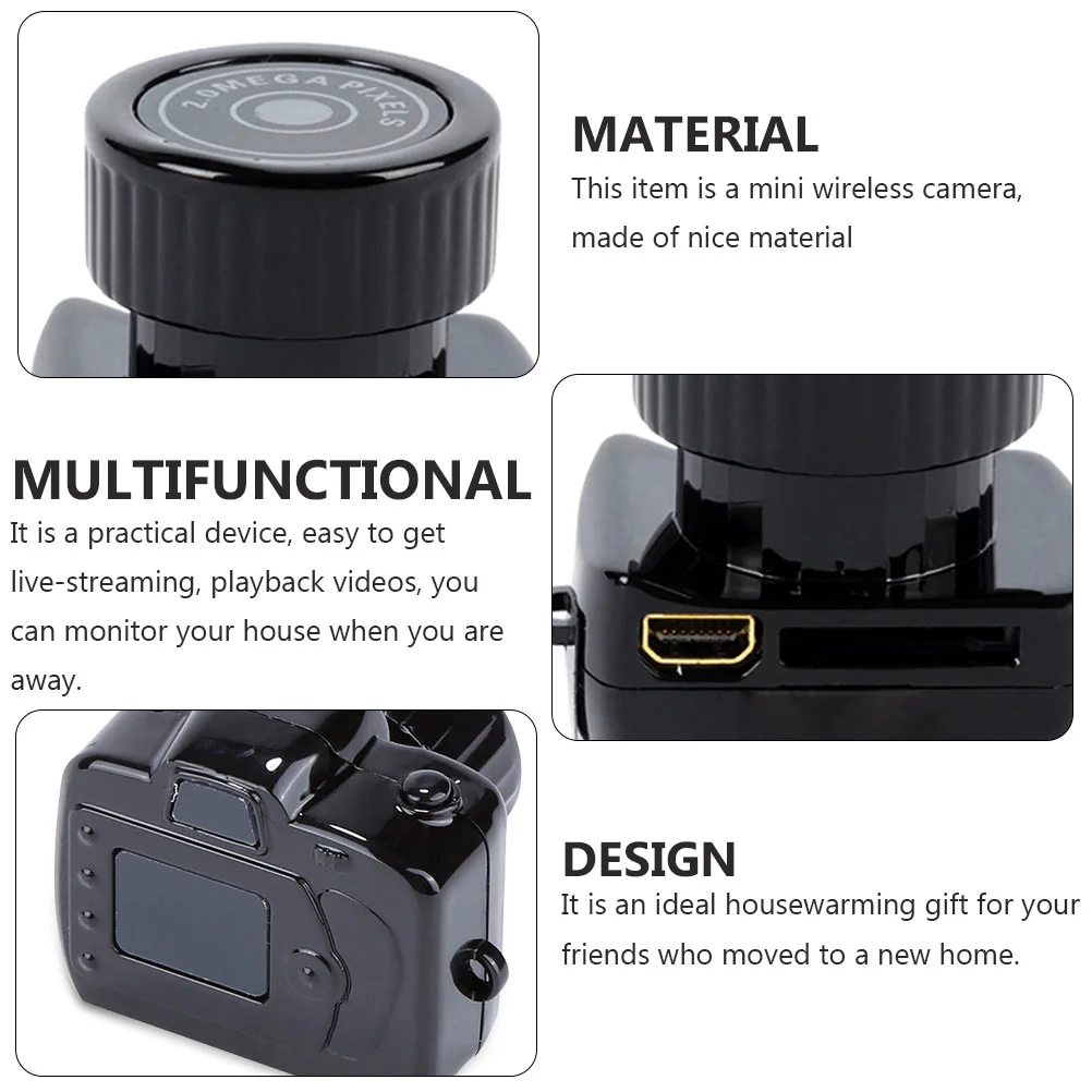 1Pc Mini Wireless Monitoring Camera Indoor Outdoor Portable Camera (Black)
