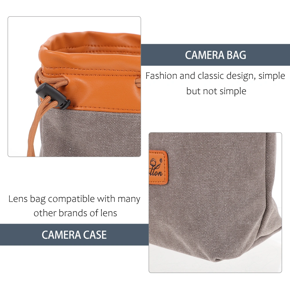 1pc Camera Canvas Pouch Travel Carrying Storage Bag for Camera Lens Accessories