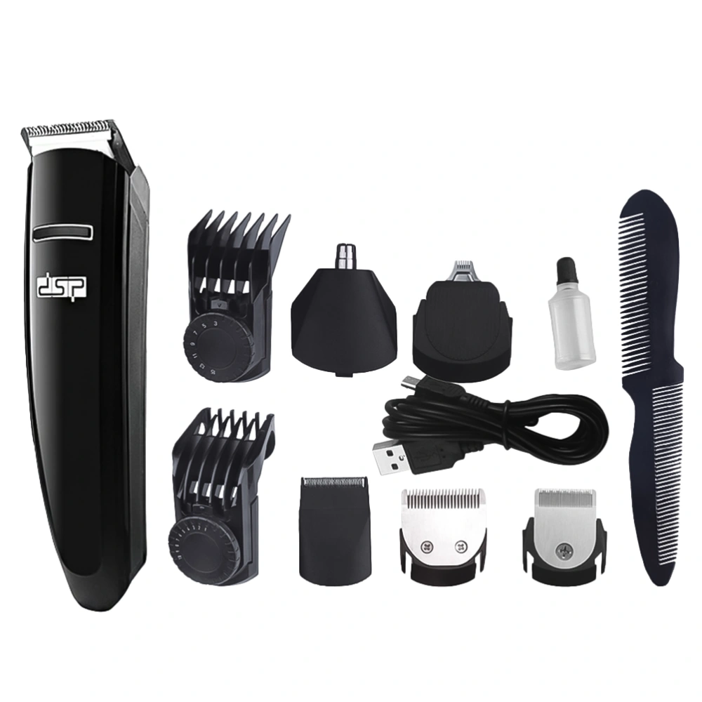 1 Set of 7 In 1 Haircutting Kit Lithium Battery USB Charging Electric Hair Clipper Hairdressing Kit