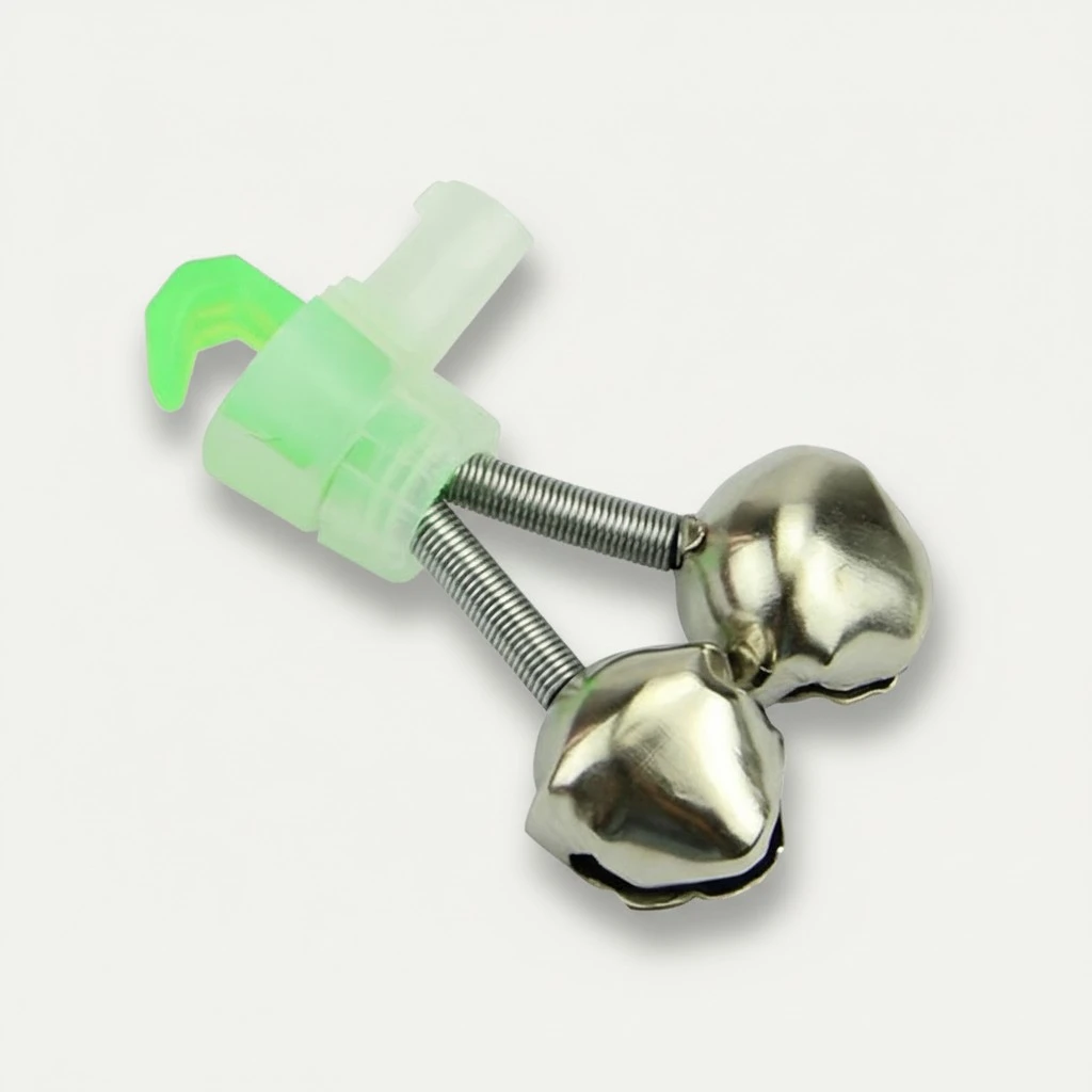 10 Pcs Fishing Rod Alarm Bells Clip Style Dual Bells Rod Clamp Tip Clip Twin Alert Bells