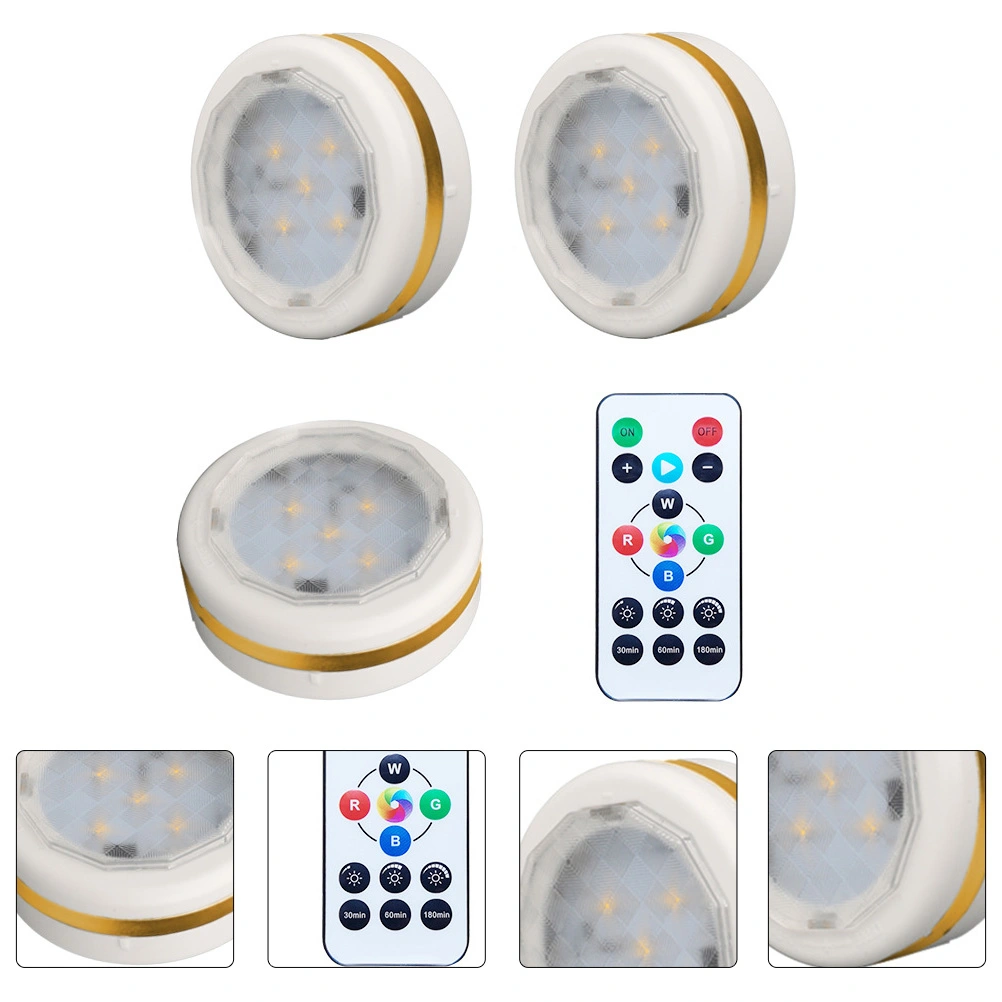1 Set Dimming Remote Controlled LED Night Light Colorful RGB Cabinet Light