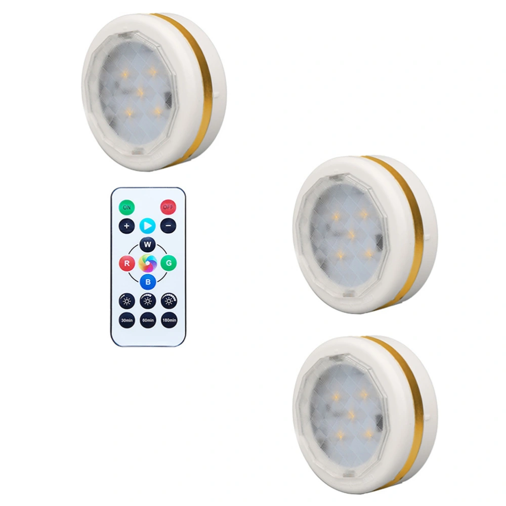 1 Set Dimming Remote Controlled LED Night Light Colorful RGB Cabinet Light