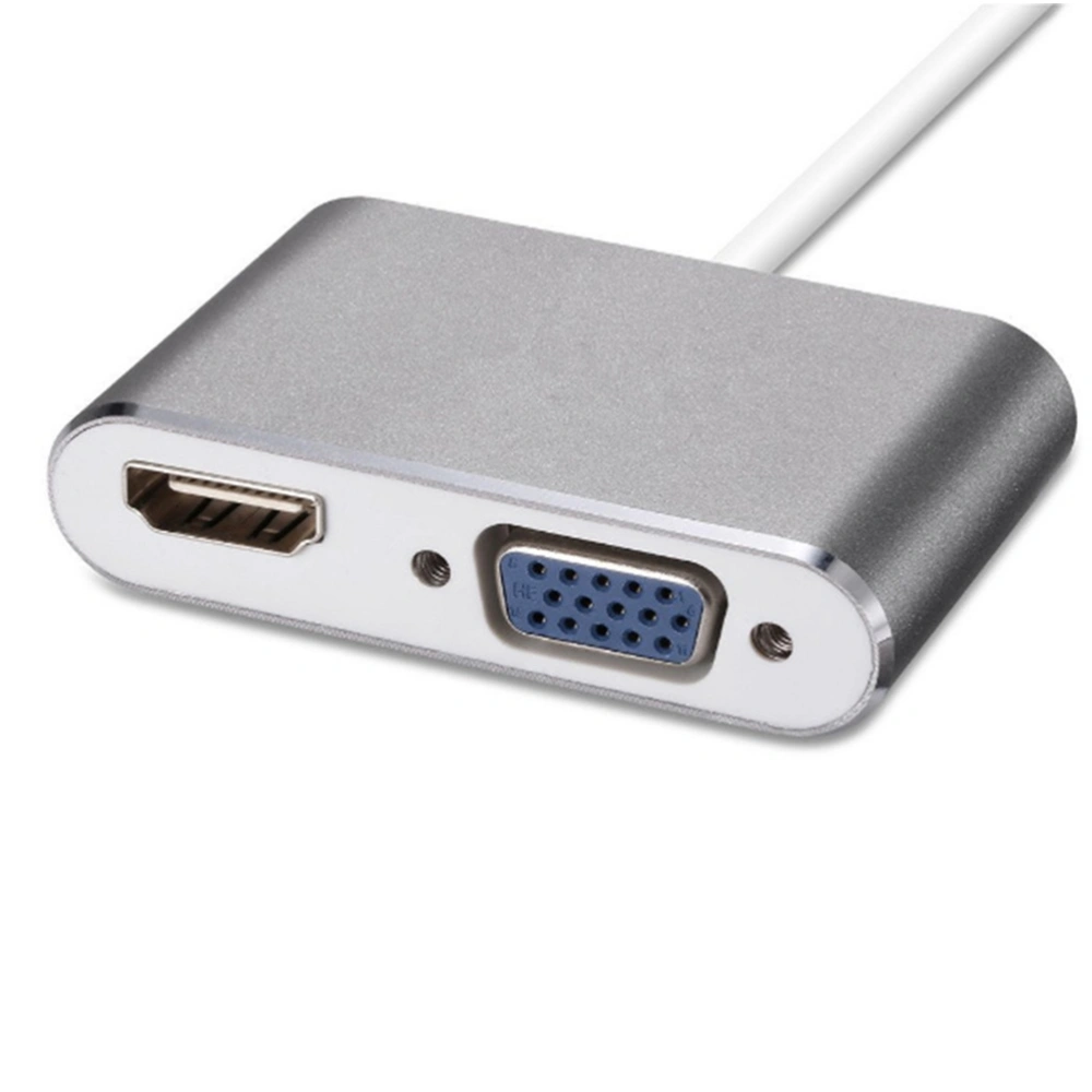 USB3.1 Type-c To VGA Type-c to VGA 2 In 1 Adapter(Silver)