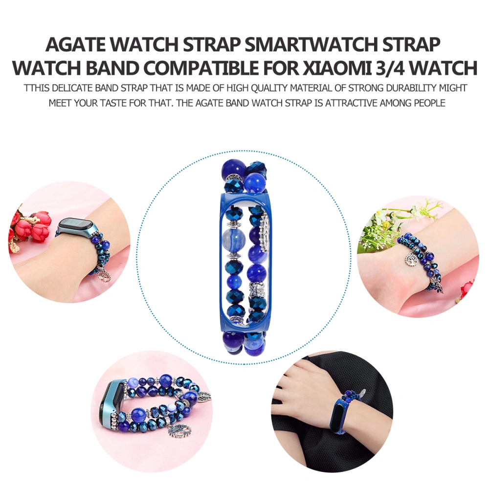 Agate Watch Strap Smartwatch Strap Watch Band Compatible for Xiaomi 3/4 Watch