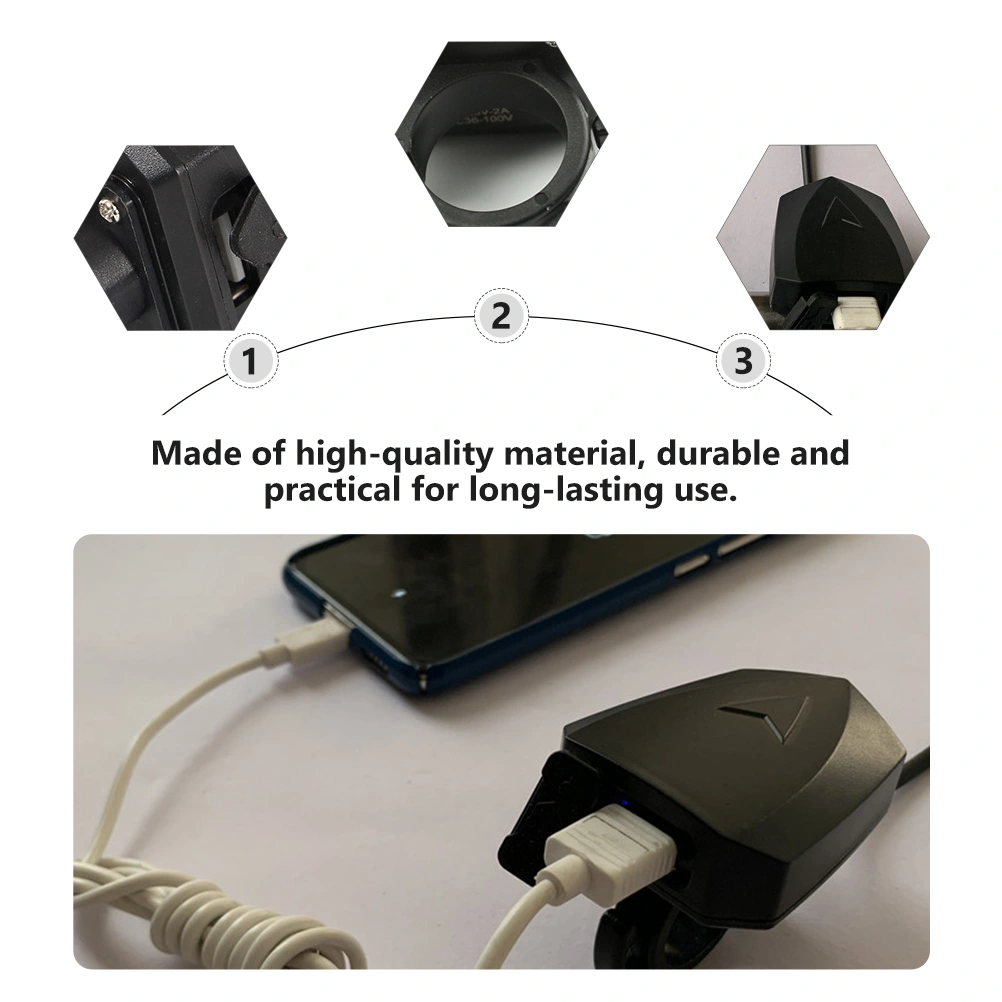 1pc 2A Electric Motorcycle USB Mobile Phone Charger USB Charging Supplies