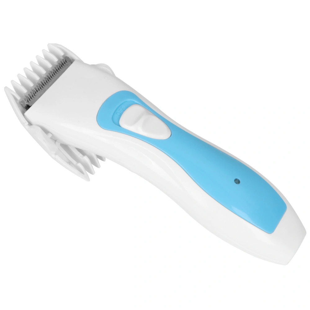 1pc Chargable Hair Cutter Waterproof Hair Clipper Hairdressing Carving Push Hair Trimmer (White Blue)